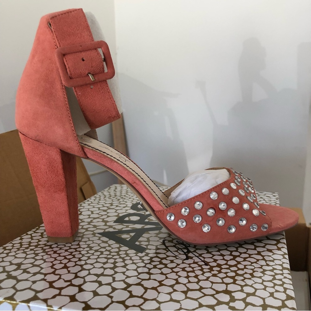 Open-toed Rhinestone Pumps, Sz 10M
